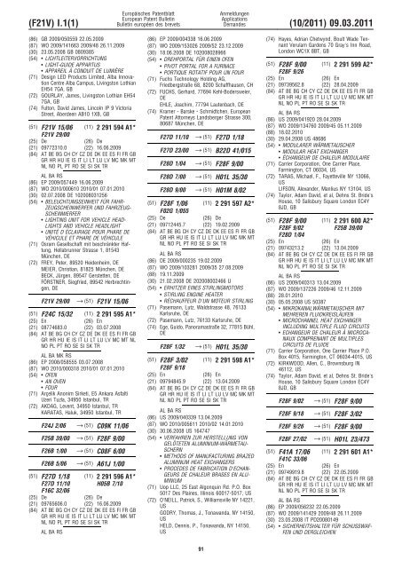 Bulletin 2011/10 - European Patent Office