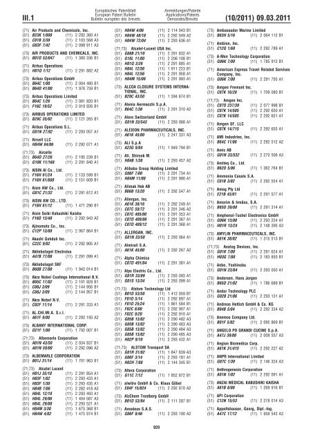 Bulletin 2011/10 - European Patent Office