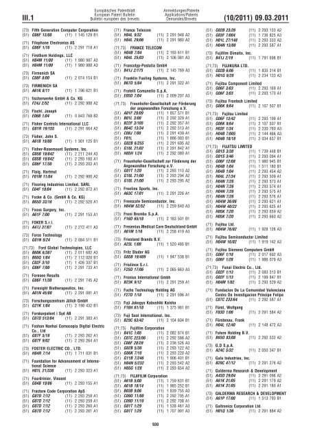 Bulletin 2011/10 - European Patent Office