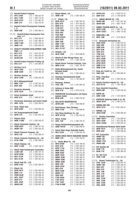 Bulletin 2011/10 - European Patent Office