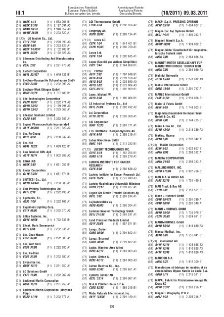 Bulletin 2011/10 - European Patent Office