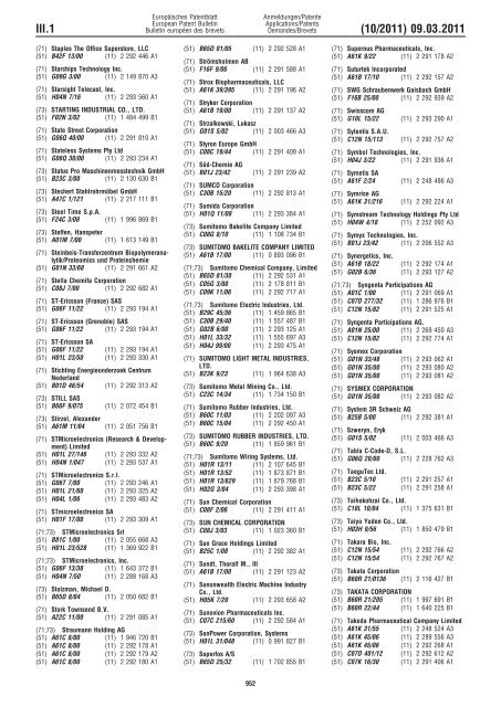 Bulletin 2011/10 - European Patent Office