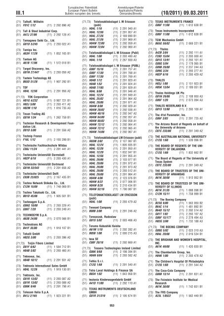 Bulletin 2011/10 - European Patent Office