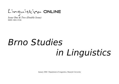 Linguistica ONLINE - Masarykova univerzita