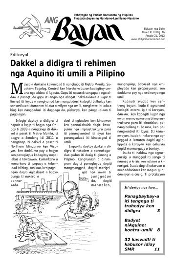 Dakkel a didigra ti rehimen nga Aquino iti umili a Pilipino