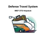 Defense Travel System The Travel Advisor
