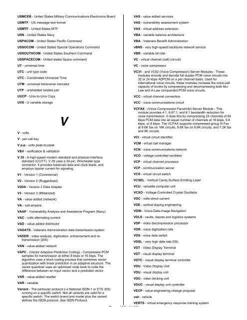 Glossary, Acronyms, and Abbreviations - IIUSA