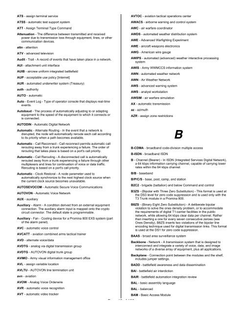 Glossary, Acronyms, and Abbreviations - IIUSA