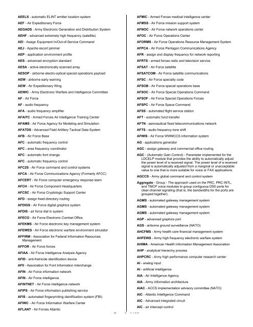 Glossary, Acronyms, and Abbreviations - IIUSA