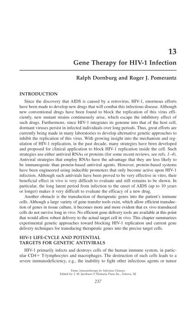 Immunotherapy for Infectious Diseases