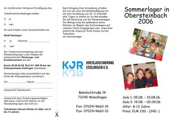 Sommerlager in Obersteinbach 2006 -  Kreisjugendring Esslingen