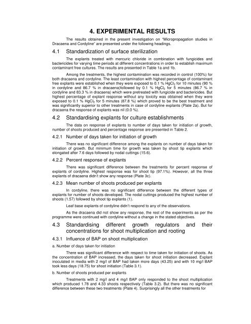 micropropagation studies in dracaena and cordyline - ETD ...