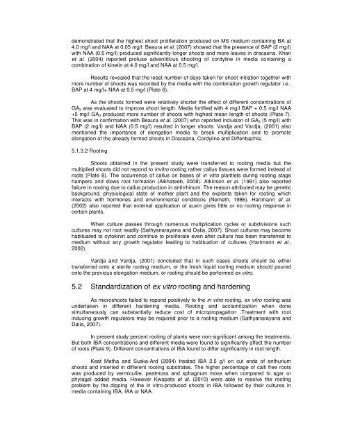 micropropagation studies in dracaena and cordyline - ETD ...