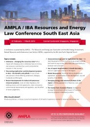 AMPLA / IBA Resources and Energy Law Conference South East Asia