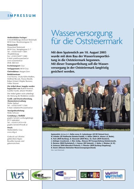Die Wasserzeitschrift der Steiermark 4/2005 - Wasserland Steiermark
