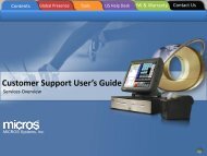 MICROS Customer Support User's Guide