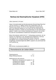 Gelbes Blatt Nr . 4b: Narkose bei Diastrophischer Dysplasie - BKMF