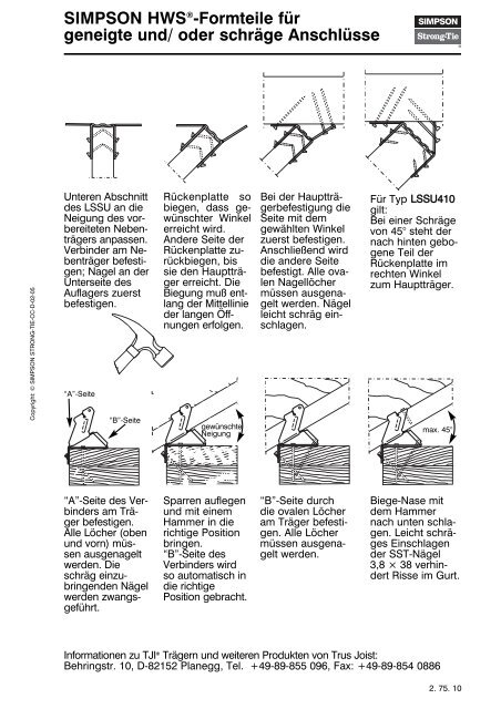 SIMPSON HWS®-Formteile für rechtwinklige Anschlüsse