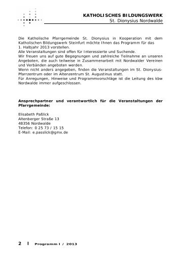 Programmheft (PDF) - Katholische Kreisbildungswerke im Bistum ...