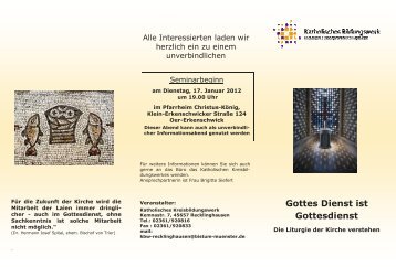 Gottes Dienst ist Gottesdienst - Katholische Kreisbildungswerke im ...