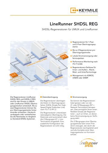 Datenblatt LineRunner SHDSL REG - KEYMILE