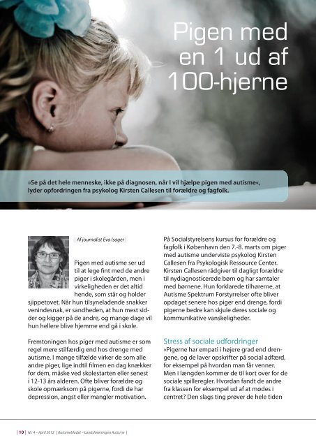 Medlemsblad nr. 4, 2012 - Landsforeningen Autisme