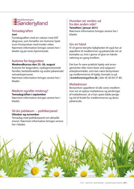 Medlemsblad nr. 4, 2012 - Landsforeningen Autisme