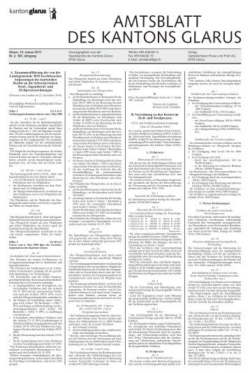 Amtsblatt des Kantons Glarus, 13.1.2011 - Glarus24.ch