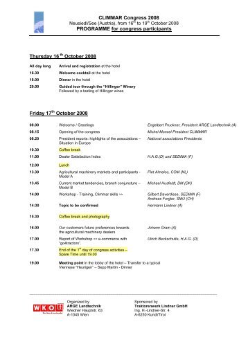 CLIMMAR Congress 2008 PROGRAMME for congress ... - BuFa-MOT