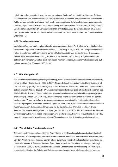 Masterarbeit Integration im Frühenglischunterricht - BSCW