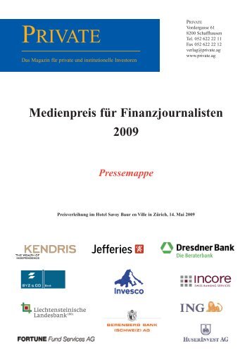 Medienpreis für Finanzjournalisten 2009 - Private Magazin
