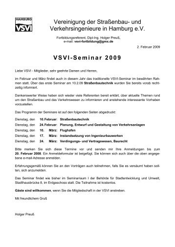 Seminareinladung 2009 - VSVI