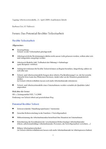 Forum: Das Potential flexibler Teilzeitarbeit