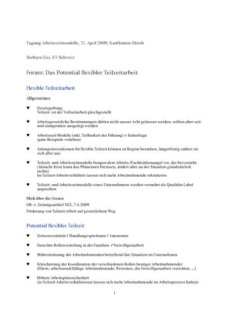 Forum: Das Potential flexibler Teilzeitarbeit