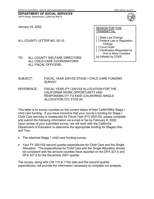 ACL 02-10 - California Department of Social Services