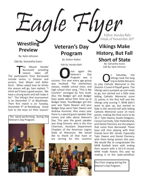 Eagle Flyer - Barneveld School District