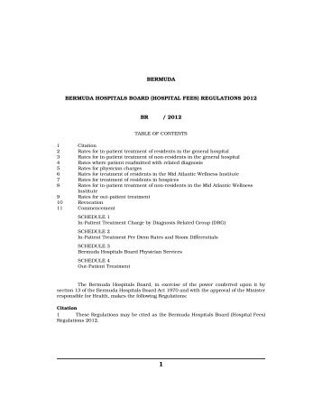 Bermuda Hospitals Board (Hospital Fees) Regulations 2012