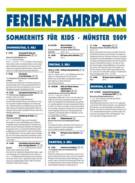 Sommerhits für Kids 2009 - Ferien-Fahrplan - Stadt Münster