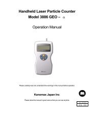 Kanomax 3886 Laser Particle Counter Manual PDF - Instrumart