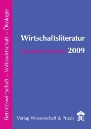 Wirtschaftsliteratur Gesamtverzeichnis 2009 - Verlag Wissenschaft ...