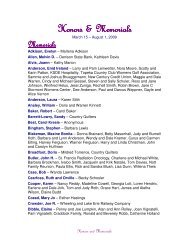 Honors & Memorials Honors & Memorials