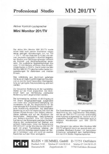 MM 201/TV - Georg Neumann GmbH