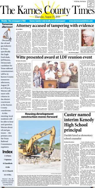 Custer named interim Kenedy High School principal - The Karnes ...