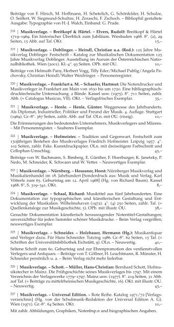 liste 12 musikliteratur - Musikantiquariat Dr. Bernhard A. Kohl GmbH