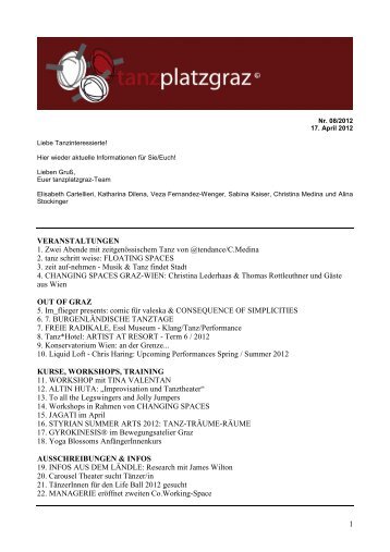 Newsletter8_2012 - tanzplatzgraz - Mur