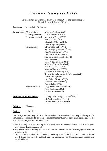 GR-Sitzung vom 06.12.2011 (60 KB) - .PDF - St. Lorenz