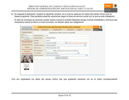 Sistema de Administración del Servicio Social para la Salud Manual ...