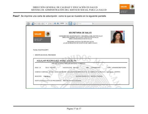 Sistema de Administración del Servicio Social para la Salud Manual ...