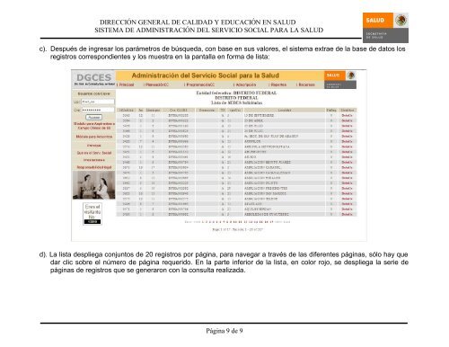 Sistema de Administración del Servicio Social para la Salud Manual ...