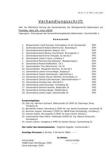 Öffentl. Sitzung des Gemeinderates (75 KB) - .PDF - Natternbach